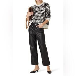 Jason Wu black white knit graphic pullover crewneck sweater MEDIUM